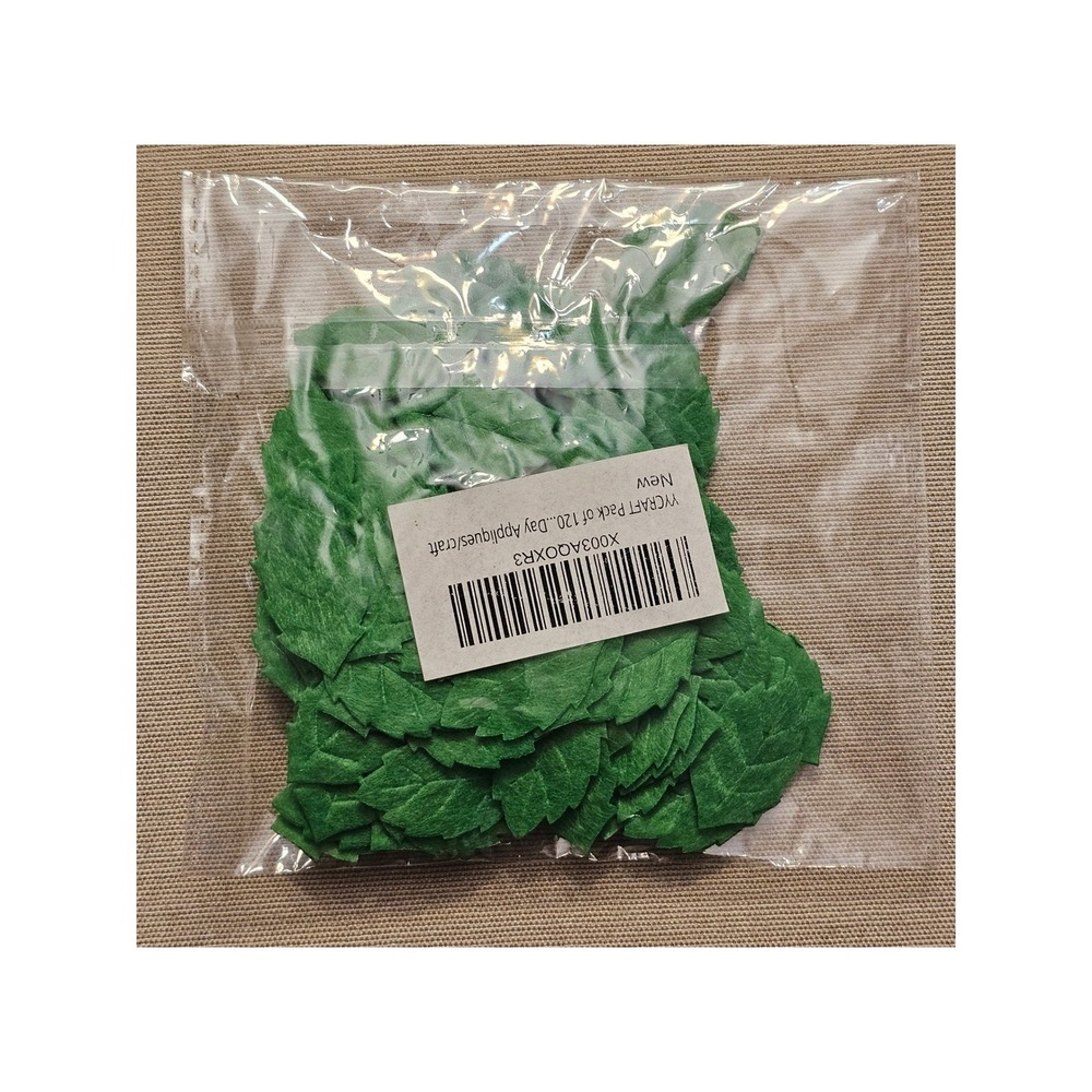 YYCRAFT 120 Pack Green Fabric Leaf Appliques for Crafts and DIY Embellishments